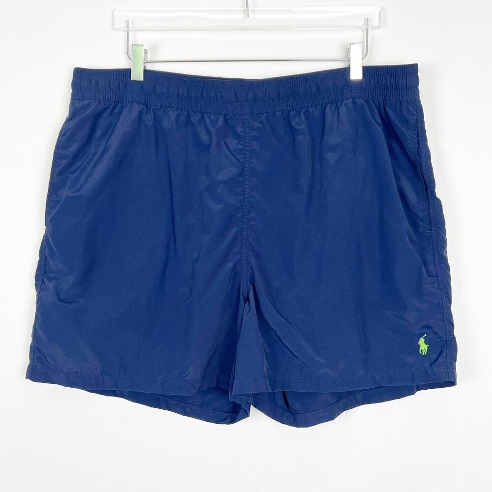 Polo Ralph Lauren Swim Trunks Mens Size XXL 5" Board Short Blue Nylon Mesh Lined - Picture 15 of 15